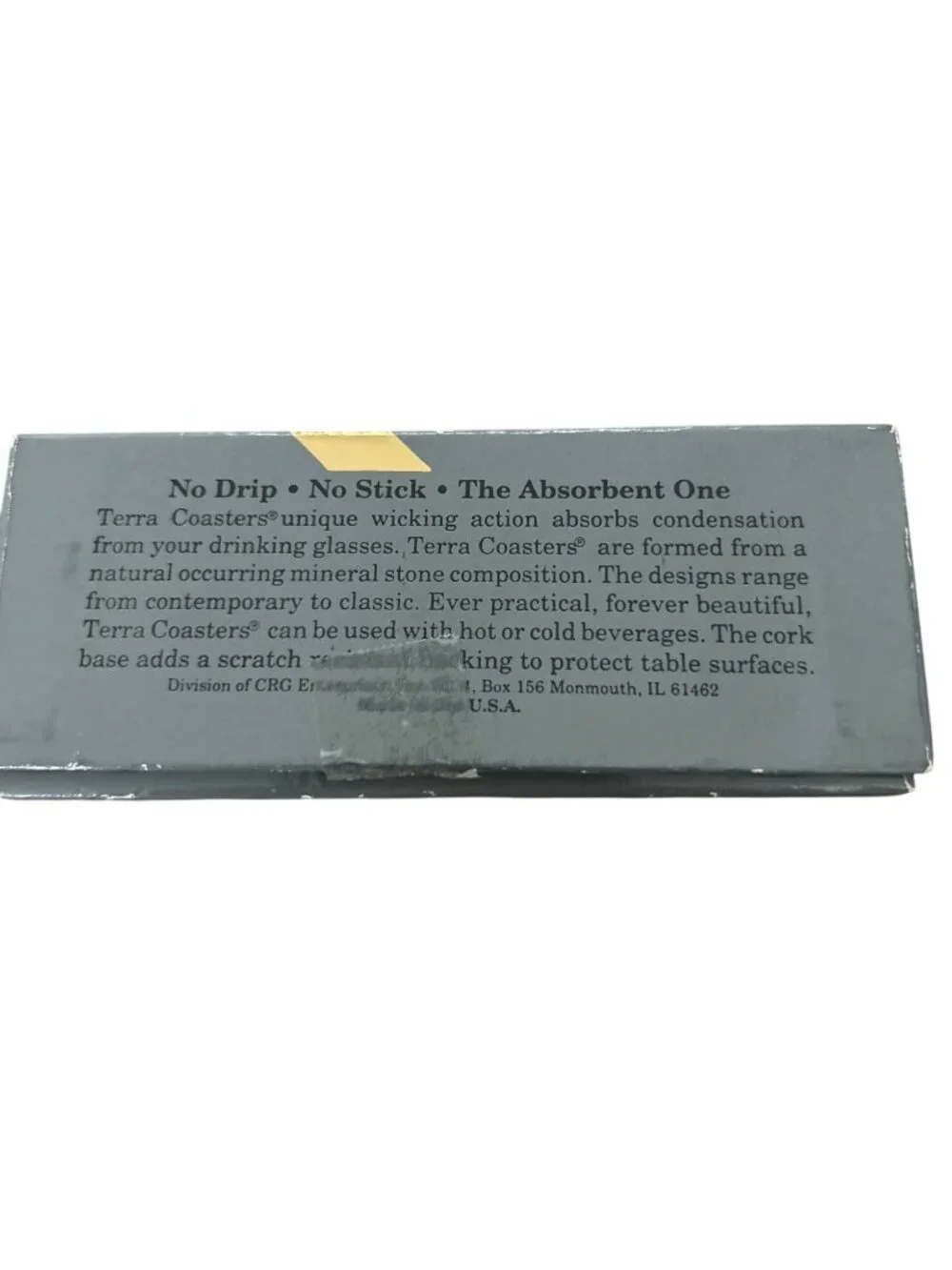 Vtg Terra Coasters Absorbent Stone Coaster Set Of 4 Shell Design Cork Backing